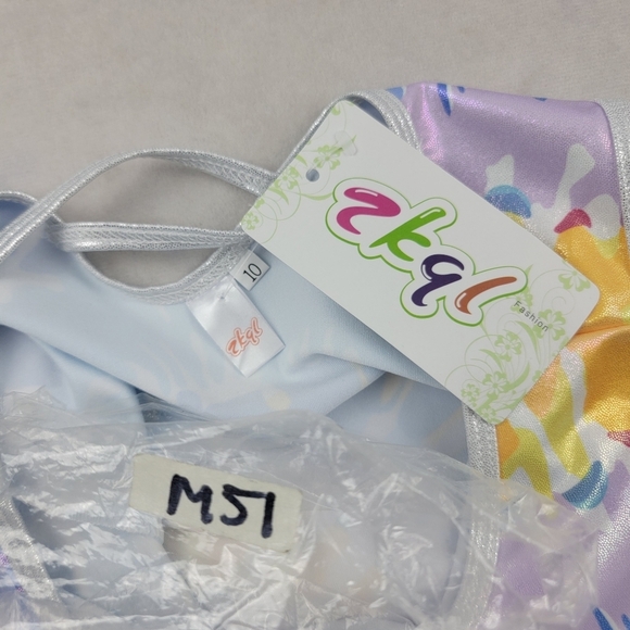 NWT Zkql blue spiral girls leotard size 10 - Picture 7 of 7